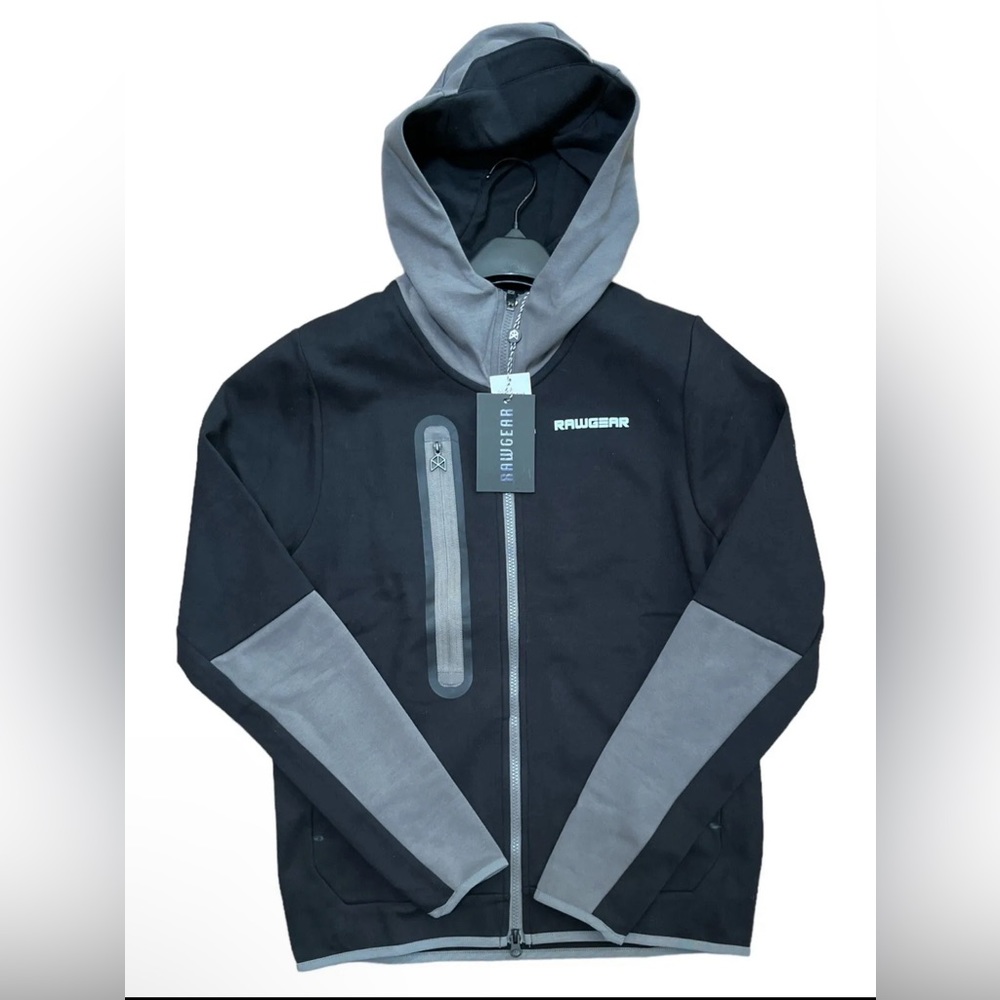 NWT Raw Gear Pro Tech Track‎ Hoodie Jacket Black/Grey RG517